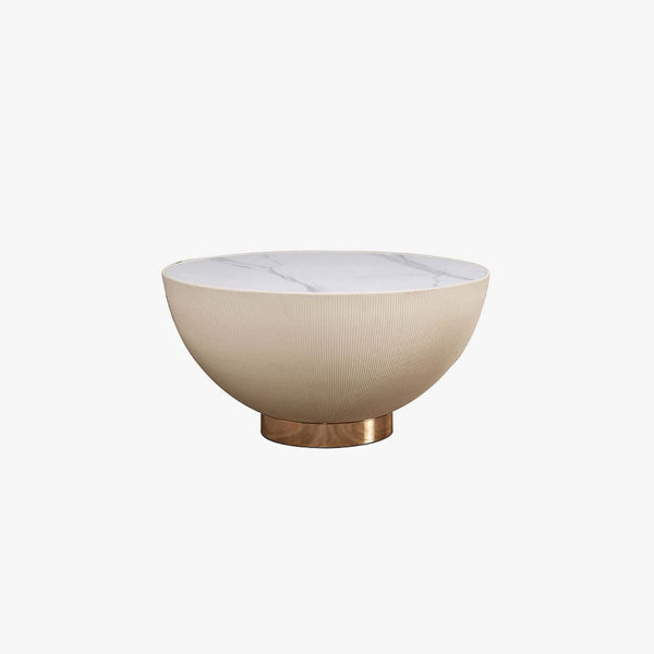 Everly Quinn Modern Drum Bowl Coffee Table Round Shaped Coffee Table